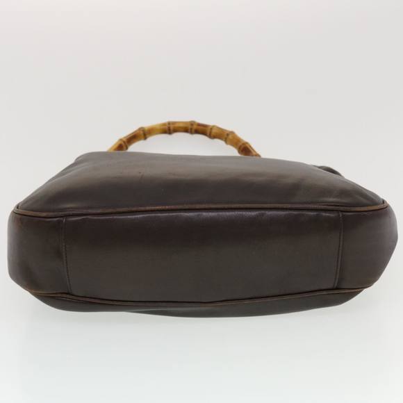 GUCCI Bamboo Hand Bag Leather 2way Black 001.2852.1577.0 Auth bs5868 - Picture 5 of 16